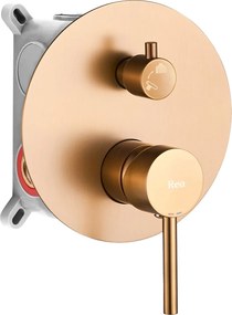 Rea Lungo, sprchový set pod omietku s dažďovou hlavovou a ručnou sprchou, medená matná, REA-P8809