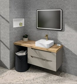 Sapho Sapho, WAVE dvojumývadlová skrinka 149,7x50x47,8cm, biela/dub cuneo, WA150-3025