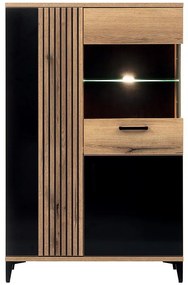 Vitrína Aris As06 Dub/Čierna