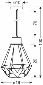 Candellux Čierno-zlatý závesný luster Primo pre žiarovku E27 31-06189