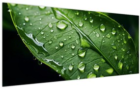 Obraz - List po daždi (120x50 cm)