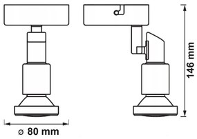 Stropné bodové svietidlo LED SPOT 1x GU10 sivé 2,6W 2700K teplé LEDVANCE