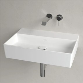 VILLEROY &amp; BOCH Memento 2.0 závesné umývadlo bez otvoru (spodná strana brúsená), bez prepadu, 600 x 420 mm, Stone White, s povrchom CeramicPlus, 4A226FRW