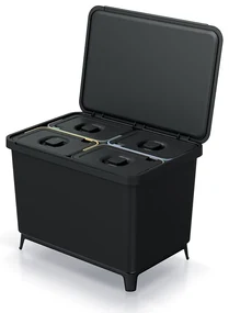 Odpadkový kôš, 4 x 10 l, čierna