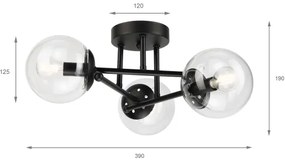 Brilagi - Prisadený luster MALIVA 3xE14/15W/230V čierna/číra