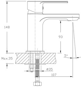 Aqualine - Umývadlová batéria FACTOR lesklý chróm