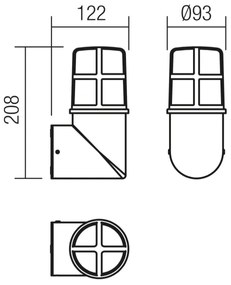 Redo 90196 - Vonkajšie nástenné svietidlo TRITON 1xE27/28W/230V IP54 mosadz