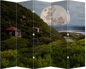 Paraván - Krajina s mesiacom (210x170 cm)