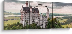 Obraz - Zámok na skalách (s hodinami) (90x30 cm)