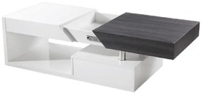 Kondela Konferenčný stolík, MELIDA, biely lesk/čierne drevo