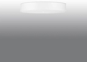 Stropné svietidlo Skala, 1x biele textilné tienidlo, (biele sklo), (fi 80 cm)