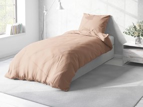 Biante Bavlnené jednofarebné posteľné obliečky Torino TON-003 Béžové Predĺžené 140x220 a 70x90 cm