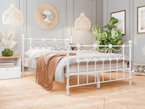 Kovová posteľ Emprio, Rozmer postele: 120x200, Farba: biela