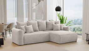 Rohová sedačka Baria (P) (svetlohnedá). Akcia -20%. Vlastná spoľahlivá doprava až k Vám domov. 1133082