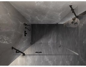 Mexen Lunar, 1-krídlový sprchový kút, ľavý, 100 x 80 cm, 8mm číre sklo, čierny profil, 834-100-080-70-00-L