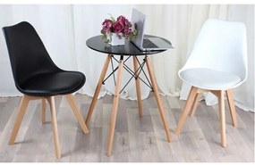 AKCIA Čierna stolička BALI MARK s bukovými nohami II. akosť