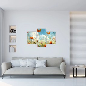 Obraz - Motýle na letnej lúke (90x60 cm)