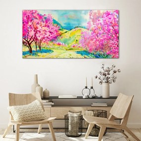 Skleneny obraz Abstrakcie stromu kopca
