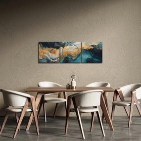 Obraz - Abstrakcia (s hodinami) (90x30 cm)