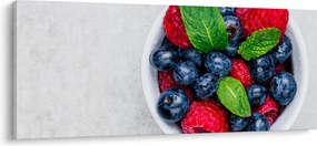 Obraz - miska s lesným ovocím (120x50 cm)