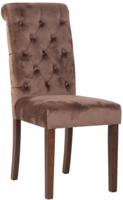 Jedálenská stolička Lisburn - zamat - Hnedá