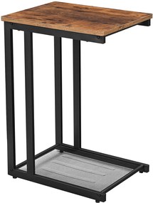VASAGLE Stolík k posteli industriálny hnedý 48 x 65 x 35 cm