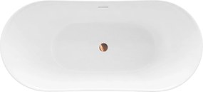 Rea FERRANO Slim, voľne stojaca vaňa 1600×800×720 mm, biela, biela krytka odtoku, REA-W0081