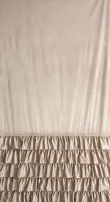 Dekorstudio Luxusný záves CARLI na pásku s volánikmi a trblietavým pásom kryštálov - béžový Rozmer závesu: 140x270cm