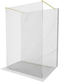Mexen Kioto, sprchová zástena Walk-In 105 x 200 cm, 8mm číre sklo, zlatý matný profil, 800-105-002-55-00
