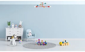 Prisadený luster CAMBRIDGE 6xE27/20W/230V modrá/červená/oranžová