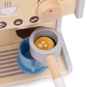 Drevený kávovar pre deti 2 v 1, 26 príslušenstva, ECOTOYS