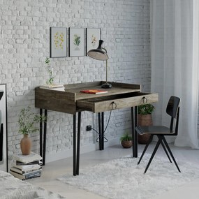 Dizajnový písací stôl Sponge tmavý orech patina