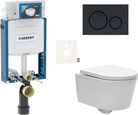 Závesný WC set Geberit na zamurovanie + WC SAT Brevis SIKOGEZBRES20BL