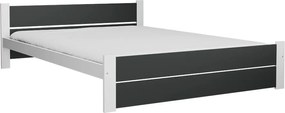 AKCIA Posteľ IKAROS DOUBLE 140 x 200 cm, antracit/biela II. akosť