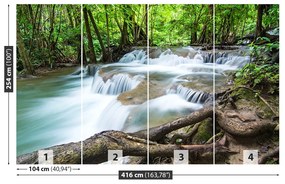 Fototapeta Vliesová Vodopád v lese 250x104 cm