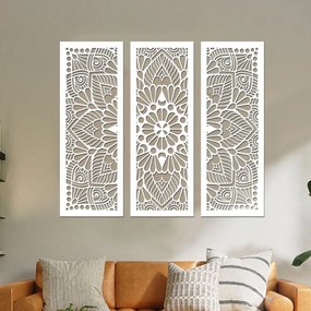 drevo zivota Drevená 3dielna mandala QUADRO Farebný vzor: Buk, Veľkosť viacdielov: 72x60