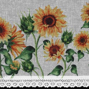 KRÁTKA ZÁCLONA NA PÁSKE HELIA 150X60 CM KVETY