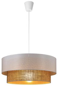 Luster na lanku BORHO 1xE27/60W/230V biela/juta