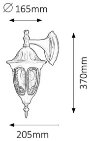 Rabalux 8341 - Vonkajšie nástenné svietidlo MILANO 1xE27/60W/230V
