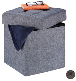 Skladacia sivá taburetka s úložným priestorom 40 l RelaxDays RD10028708
