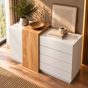SPÁLŇOVÁ ZOSTAVA NORDVIK DUB CRAFT + BIELA LED