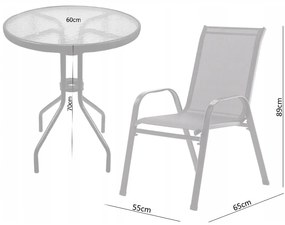 Balkónový set: 2 Stoličky a stolík - čierny