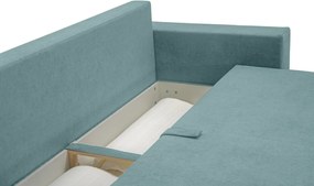 Pohovka rozkladacia na lôžko Genf, modrá aqua látka