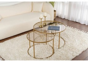 Súprava konferenčných stolíkov Aurum Gold and Bronze 80 cm, 2 ks