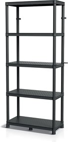 Plastový dielenský regál Stacker 74x172,5 cm čierny