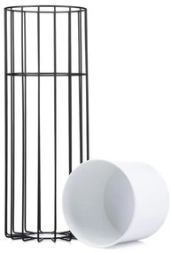Kovový kvetináč LOFT 55x20 cm čierna/biela