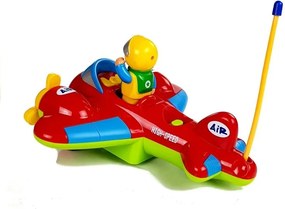 LEAN Toys Lietadlo na diaľkové ovládanie s volantom, červené
