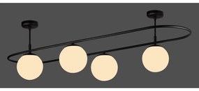 Čierne stropné svietidlo Squid Lighting Elips, dĺžka 124 cm