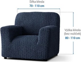 Bielastické poťahy MOSAICO modré kreslo (š. 60 - 110 cm)