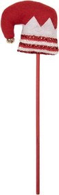 Vianočná dekorácia zápich červená čiapočka škriatka Elfa - 9*2*34 cm